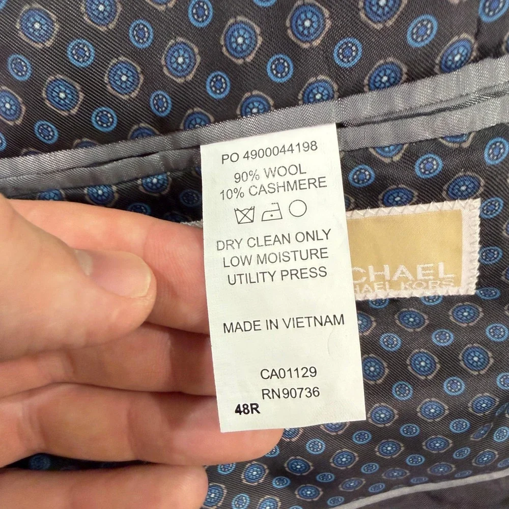 NEW Michael Kors Mens 48R Blazer Sport Coat 2-Button Wool Cashmere Herringbone
